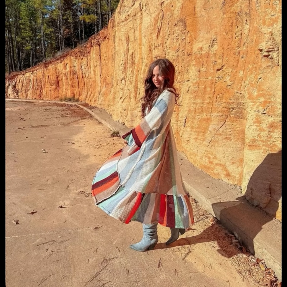 Striped Multicolor Women's Cardigan